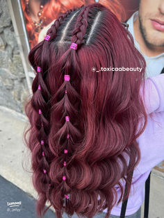 Download Lemon8 Half Up Half Down With Beads, Cute Hair For Homecoming, Home Coming Hair Styles For Medium Hair, Half Braided Half Down Hairstyles, Half Up Half Down Rave Hair, Edgy Half Up Half Down Hair, Braids Hairstyles Half Up Half Down, Party Hairstyles For Medium Hair Night, Snowball Hairstyles