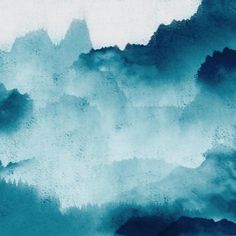 an abstract painting with blue and white colors