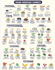 an image of the vegan nutrition sources chart