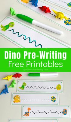 the printable dino pre - writing worksheet for kids to practice their handwriting skills