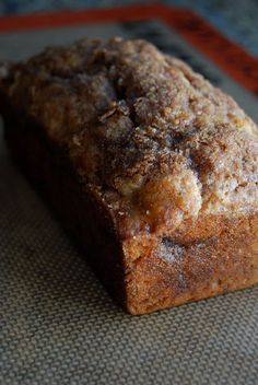 a loaf of bread sitting on top of a table