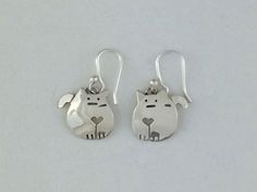 Everyone loves our little fat cat! Matching pendant S4730. Weight: 2 grams Cat Earring, Fat Cat, Fat Cats, Cat Earrings, Silver Earring, Sterling Silver Earrings, Silver Earrings, Personalized Items, Drop Earrings