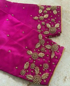 Zardosi work blouse just at rs 1300. Simple Wedding Blouse Designs, Blouse Designs Aari Work, Pink Blouse Designs, Blouse Maggam Work, Maggam Work Blouse, Latest Blouse Designs Pattern, Traditional Blouse Designs, Latest Model Blouse Designs, Cutwork Blouse Designs