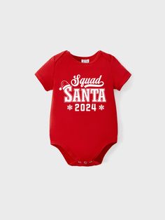 Get in the festive spirit with Squad Santa 2024 matching outfits. Perfect for family Christmas parties and photo shoots, these tees and rompers are soft, comfortable and stylish.
* Please add each size separately to your shopping cart.
  * Piece of product: Each size includes 1 tee or 1 romper.
  * Product features: Squad Santa 2024 print.
  * Fabric characteristics: Soft and comfortable.
  * Neckline: Round neck.
  * Sleeves: Short sleeves.
  * Style: Christmas style.
  * Fit: Regular.
  * Length: Regular.
  * Source of goods: Imported.
  * Supplier: PatPat. Family Christmas Party, Family Look, Sleeves Style, Christmas Style, Christmas Parties, Matching Family Outfits, Christmas Fashion, Family Outfits, Matching Outfits