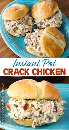 Instant Meals, Instant Pot Chicken Recipes, Fettucini Alfredo, Instapot Meals, Shredded Chicken Recipes, Chicken Sandwiches, Kinds Of Cheese, Best Instant Pot Recipe, Healthy Instant Pot Recipes