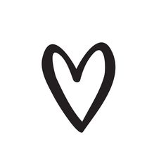 a black and white heart icon on a white background