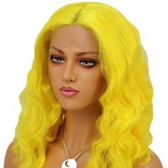 Synthetic Hair Lace Frontal Wig Lace Color: Light Brown 150% Density Length: 14 Inch Color: Yellow Cap Size: Medium Cap Size In Default Circumference: 22.25" Front To Nape: 14.5" Ear To Ear (Cross Forehead): 12.5" Ear To Ear (Cross Top): 12.75" Temple To Temple (Across The Back): 15" Back Of Nape: 5.5" Glueless Wigs: Lace Front Wig With Combs, Adjustable Straps Easy To Wear Sbj Bobbi Boss Wigs, Hidden Crown Hair Extensions, Crown Hair Extensions, Dark Brown Hair Extensions, Cashmere Hair, Bellami Hair Extensions, Human Hair Clip Ins, Long Curly Wig, Cross Top