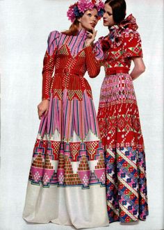 Vintage Fashion by Lanvin 1970's Rock Dress, Ethno Style, Christie Brinkley, Jeanne Lanvin, Mode Boho, Farrah Fawcett