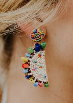 "Taco Tuesday" Beaded Taco Statement Earrings – Adorabelles Earrings Colorful, Taco Tuesday, Stone Rocks