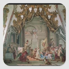 Marriage of Frederick I Barbarossa Square Sticker Size: Small, 1½ inch. Gender: unisex. Age Group: adult. Giovanni Battista Tiepolo, Sacred Heart Art, Packaging Stickers, Italian Artist, French Decor, Wedding Wishes, Sticker Size, Heart Art, Sacred Heart