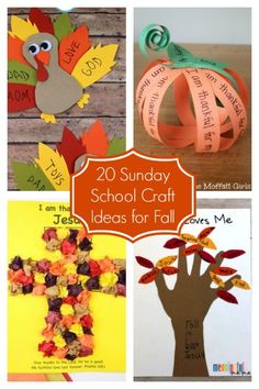 some paper crafts that are made to look like fall