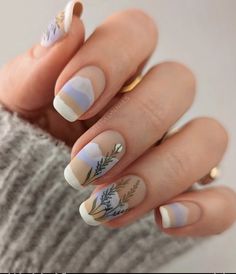 Squoval Nails, Blue Nail, Nails 2023, Spring Nail Art