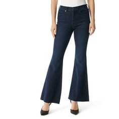 Complete your outfit with Flare! The Daisy Fitted Flare Jeans by Jessica Simpson compliment any look. Size: 8.  Color: Blue.  Gender: female.  Age Group: adult. Outfits With Flares, Womens Flare Jeans, Trousers Women Wide Leg, High Waisted Flare Jeans, Cropped Wide Leg Jeans, Pull On Jeans, High Waisted Flares, Ladies Of London, Embroidered Jeans