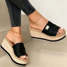 Heel height: Mid heels Material: pu Imported Product measurements:35(US4):Foot length 8.8 in36(US5):Foot length 9 in37(US6):Foot length 9.2 in38(US7):Foot length 9.4 in39(US8):Foot length 9.6 in40(US9):Foot length 9.8 in41(US10):Foot length 10 in42(US10.5):Foot length 10.2 in43(US11):Foot length 10.4 in Platform Slip-on Heels For Vacation, Elegant Beach Wedge Sandals With Round Toe, Elegant Beach Wedge Sandals With Round Toe Design, Leather High Heel Platform Slippers For Beach, Elegant Synthetic Platform Slippers, Summer Beach Platform Slippers With Padded Heel, High Heel Wedge Sandals With Padded Heel For Vacation, Elegant Round Toe Platform Slippers, Elegant Synthetic Platform Slippers With Round Toe