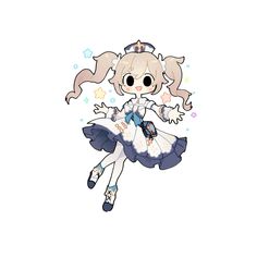 an anime character with long hair and blue eyes wearing a white dress, is flying through the air