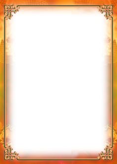 an orange and yellow background with a gold border