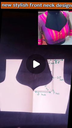 the video shows how to make a new stylish front neck design for your dress