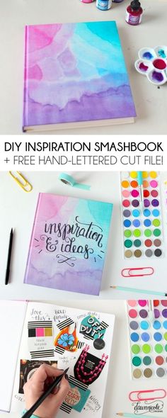 the instructions for how to make a diy watercolor wash book with markers and pens