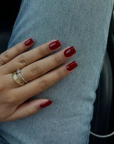 Short square burgundy fall nails acrylic Square Nails Short Winter, Short Gel Nails Maroon, Short Deep Red Nails, Simple Fall Nails Short Square, Dark Cherry Red Nails Design Square, Short Nails Winter 2024, Wine Red Square Nails, Short Square Dark Red Nails, Short Square Burgundy Nails