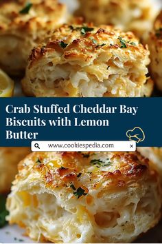 crab stuffed cheddar bay biscuits with lemon butter