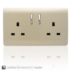 an electrical outlet with two switches on each side