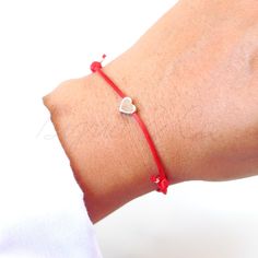 Red String Bracelet with Silver Heart Set (1 with Charm, 1 Plain) | Couple Bracelet | Red String of Fate | Handmade Jewelry Red Sterling Silver Jewelry For Friendship, Adjustable Red Heart Charm Bracelet, Heart-shaped Friendship Bracelets With Sliding Knot For Valentine's Day, Red Minimalist Sterling Silver Bracelets, Adjustable Red Bracelet With Heart Charm, Adjustable Red Bracelets With Heart Charm, Silver Friendship Bracelets With Heart Charm As Gift, Silver Friendship Bracelets With Heart Charm, Minimalist Heart-shaped Friendship Bracelets For Valentine's Day