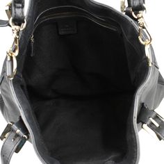 Gucci 'Britt' hobo bag in black smooth leather with with a large GG plaque in gold hardware. Features dual top buckle handles and a detachable crossbody strap. Brand = Gucci Condition = 7/10, Good. Some wear to leather body, scratching in metal hardware, wear to crossbody strap Dimensions = 16" x 13" x 0.25" top Handle = 9.5" Strap Drop = 12' Material = Leather Hardware = Soft Gold SKU = 10806-68 Gucci Satchel With Branded Hardware, Gucci Bag With Gold-tone Hardware And Top Handle, Gucci Top Handle Bag With Gold-tone Hardware, Gucci Tote Bag With Branded Hardware, Gucci Tote Shoulder Bag With Gold-tone Hardware, Gucci Crossbody Satchel With Detachable Strap, Gucci Double Handle Bags With Gold-tone Hardware, Gucci Satchel With Top Handle And Branded Hardware, Everyday Gucci Shoulder Bag With Gold-tone Hardware