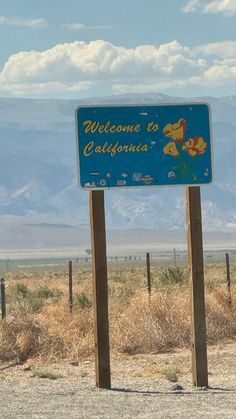 a welcome to california sign in the desert