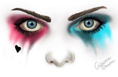 Harley Quinn Eyes Drawing Cartoon, Joker Halloween Makeup, Holloween Makeup, Joker Halloween