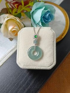 *Kindly leave us your contact number for the shipping company reference please(without this we are unable to create shipping label). *Standard shipping 10 to 12 working days. *Express Shipping 5 to 7 working days(Please add a Express Shipping list USD30 to check out together.) Thank You :) Jadeite Jade Pendant Description Item Code : JP3161 Link to view item video : Jadeite Size : 17.2MM*3.1MM (Donut), 4.3MM (Barrel), 3.1MM(Cabochon) Weight : grams Colour : Light Blue & Green Transparency : Icy Green Round Diamond Gemstones, Luxury Round Jade Necklace, Luxury Jade Necklace For Anniversary, Elegant Round Aquamarine Necklace, Luxury Green Round Jewelry, Elegant Aquamarine Round Pendant Jewelry, Luxury Silver Jade Jewelry, Aquamarine Round Pendant Gemstone Jewelry, Green Aquamarine Gemstone Jewelry