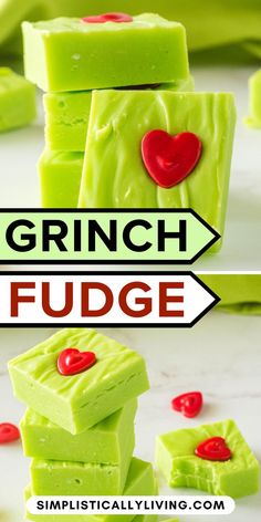 grinch fudge on plate Grinch Fudge, Easy Fudge Recipe, Grinch Punch, Grinch Crafts, Easy Fudge, Xmas Desserts, Nestle Toll House