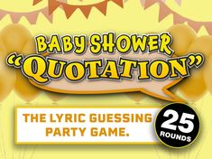 the flyer for baby shower qutation with balloons