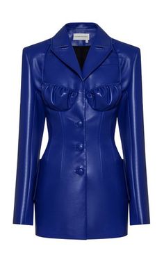 Blue Leather Jacket, Faux Leather Jacket, Stage Outfits, Dream Clothes, Fashion Killa, Blue Leather, Moda Operandi