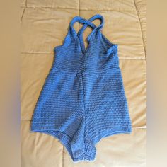 Nwot Free People Romper Size Xs Blue Overall Beach Bottoms, Blue Overalls For The Beach, Blue Overalls For Beach, Free People Romper, Free People Pants, Leotards, Pant Jumpsuit, Jumpsuit Romper, Free People