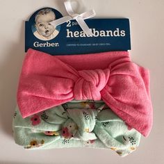 Nwt Gerber Baby Headband Bows Playful Pink Headband For Summer, Playful Pink Headband For Playtime, Cute Adjustable Pink Headband, Gerber Baby, Baby Bow Headband, Bow Headband, Baby Headbands, Kids Accessories, Pink Blue