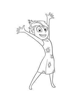 the character from inside out is outlined in black and white, with one hand up