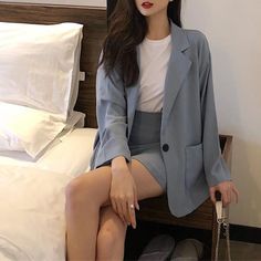 Fashion Women Skirt Suits One Button Notched Spring Blazer Jackets Slim Mini Skirts Two Pieces Ol Sets Female Outfits Female Outfits Black, Spring Blazer, Womens Skirt Suits, Female Outfits, Skirt Suits, Office Dresses For Women, Women Skirt, Blazer Set, Skirt Suit