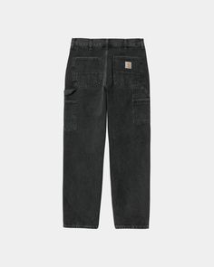 Color: Black (stone washed) - The Single Knee Pant draws inspiration from classic work pant silhouettes and is constructed from Smith denim, which is a robust 13.5 oz cotton twill fabric. It is cut in a relaxed straight fit with a regular waist. The style comes in several iterations, including those which have been rinsed for softness without compromising on durability, as well as versions which have been stone-bleached for a lighter finish and worn-in appearance. Triple-stitched details make th Pant Silhouettes, Black Carpenter Pants, Pantalon Carhartt, Pants Drawing, Fitted Slacks, Knee Pants, Carhartt Pants, Thrift Finds, Carpenter Pants