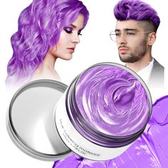 PRICES MAY VARY. 🌈 【6 DIFFERENT COLORS FOR DIY HAIR STYLE】Gold, Green, Gray, Blue, Purple, you can mix 2-3 different colors to achieve your desired color or gradient color. Weight: 130 gram/each color. 🌈 【PERFECT FOR COSTUME PARTY】The temporary hair Dye for a super fun hair dyeing experience! Transform your look in no time. Perfect for cosplay,Halloween,crazy hair day,party,daily use ,fancy dress,New Year ,Birthday Party ,Cosplay DIY Children's Day, Halloween, Christmas. 🌈 【GIFT】This temporar Halloween Crazy Hair Day, Halloween Crazy Hair, Temp Hair Color, Washable Hair Dye, Hair Color Wax, Natural Hair Dye, Purple Hair Color, Dyed Hair Men, Dyed Hair Purple