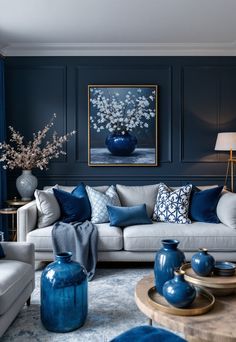 Grey Couch Living Room Grey And Blue Living Room, Grey Couch Living Room Ideas, Atmosphere Blue, Couch Living Room Ideas, Beige Comforter, Grey Couch, Grey Couch Living Room, Couch Living Room