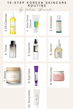 10 Korean Skin Care Routine, Korean 10 Steps Skin Care Routine, Korean Skincare Routine Simple, Basic Korean Skincare Routine, Korean Skincare Step By Step, Aesthetic Products Skin Care, Korean Beauty Skincare Routine, Glow Up Skincare Products, Famous Skincare Products