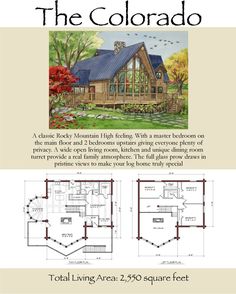 the colorado floor plan is shown in this image, it has two separate rooms and an open