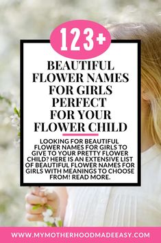 Looking for beautiful flower names for girls to give to your pretty flower child? Here is an extensive list of beautiful flower names for girls with meanings to choose from! Read more. Wildflowers With Names, Names That Mean Wildflower