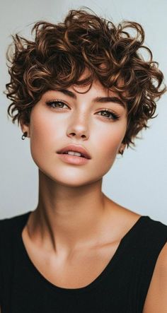 Short Curly Haircut With Bangs, Braids Knotless With Curls, Curly Pixie Cuts Naturally, Wavy Hair Brush, Super Short Curly Hair, Really Short Curly Hair, Knotless With Curls, Pixie Cut Wavy Hair, Box Braids Knotless