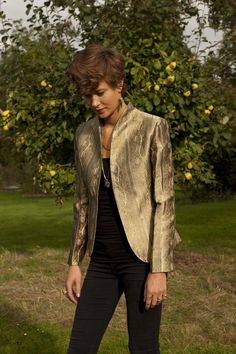 Ladies Antique Gold Smart Jacket Womens Embroidered Silk | Etsy Hacking Jacket, Smart Jackets, Elegant Jacket, Gold Jacket, Christmas Party Outfit, Black Silk Dress, Cashmere Jacket, Silk Shift Dress, Mother Of The Bride Outfit