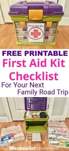 Going on a road trip? Don't forget the first aid kit! Going camping? You need this first aid kit checklist before you go! First Aid Kit Checklist, Camping First Aid Kit, First Aid Kits, Family Road Trip, Going Camping, Camping Checklist, Family Road Trips