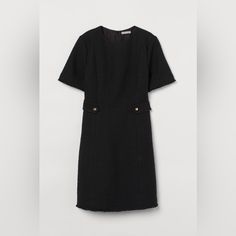 Purchased For A Conference In October 2021 And Never Worn! Nwt. Perfect For The Holidays! Elegant H&m Midi Dress For Work, Chic H&m Workwear Dresses, Chic H&m Dresses For Work, Chic Short Sleeve Dress By H&m, Elegant Short Sleeve Midi Dress By H&m, H&m Elegant Short Sleeve Midi Dress, Elegant H&m Short Sleeve Midi Dress, H&m Black Midi Dress For Workwear, Elegant H&m Midi Dress With Short Sleeves