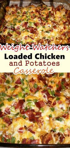 the cover of weight watchers loaded chicken and potatoes casserole is shown here