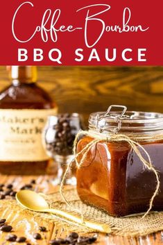 coffee bourbon bbq sauce in a mason jar