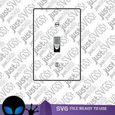 the svg file is ready to use for an alien themed light switch plate cover